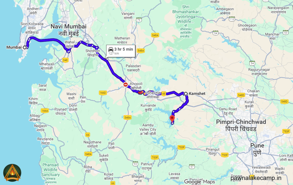 How to reach Pawna Lake Camping