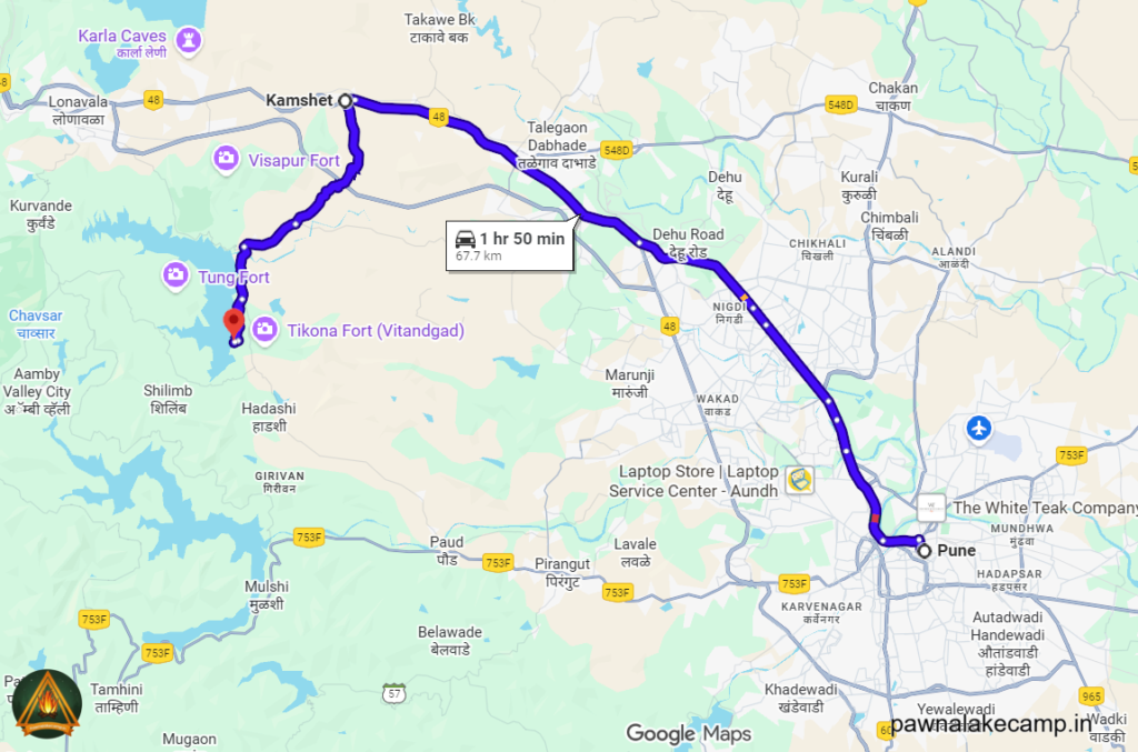 How to reach Pawna Lake Camping